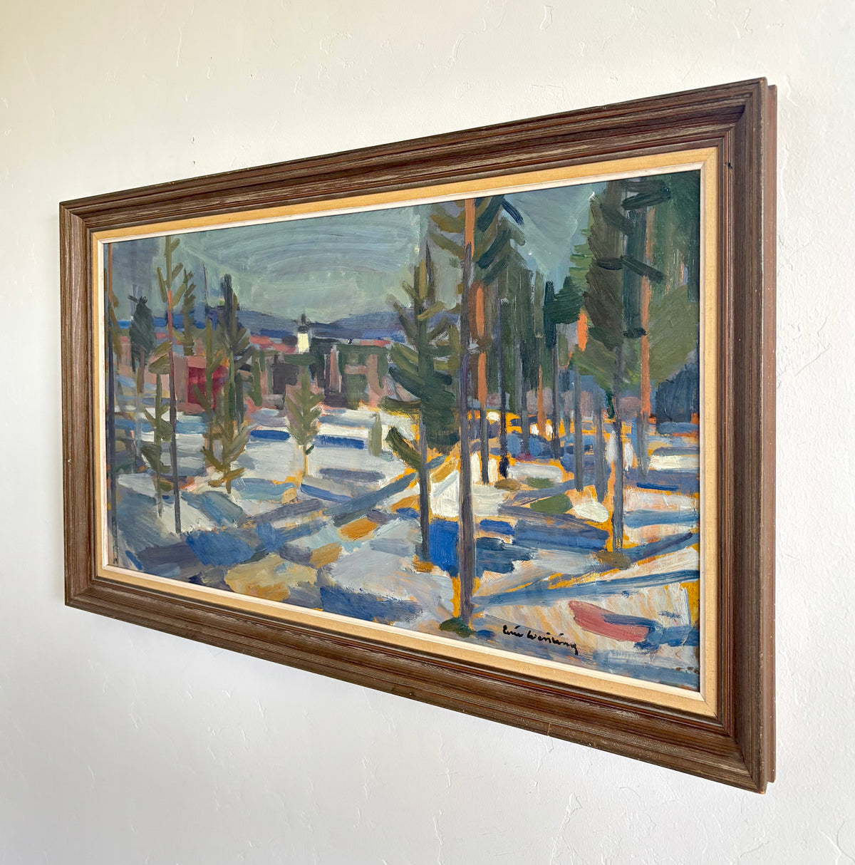 Expressionist winter forest 33.5" x 20"