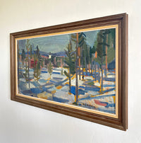 Expressionist winter forest 33.5" x 20"