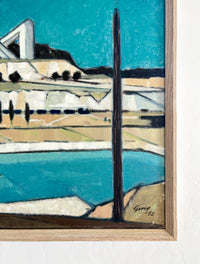Turquoise desert landscape 35" x 25"