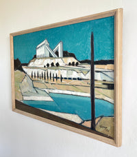 Turquoise desert landscape 35" x 25"