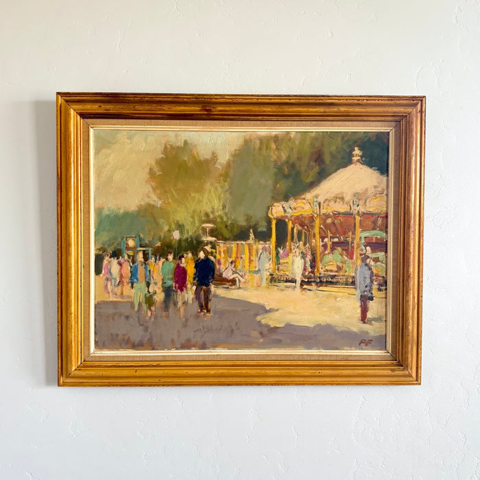 Impressionist park crowd 29" x 23"