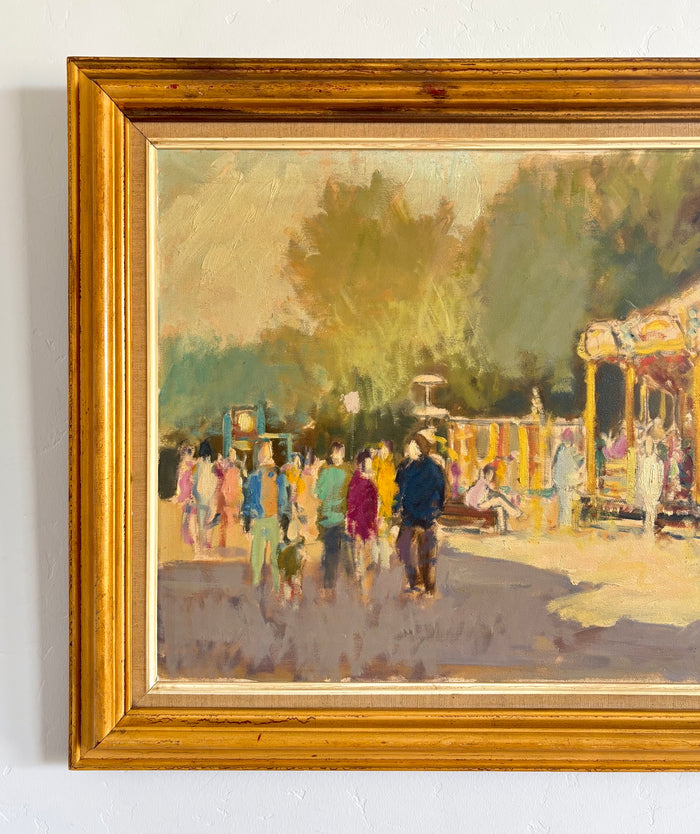 Impressionist park crowd 29" x 23"