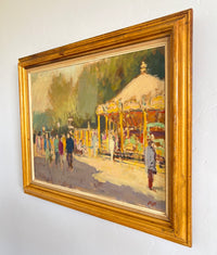 Impressionist park crowd 29" x 23"