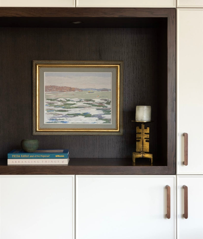 Sculptural brass candle holder