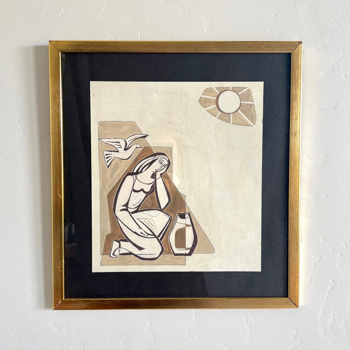 The woman and the dove 15.5" x 16.5"