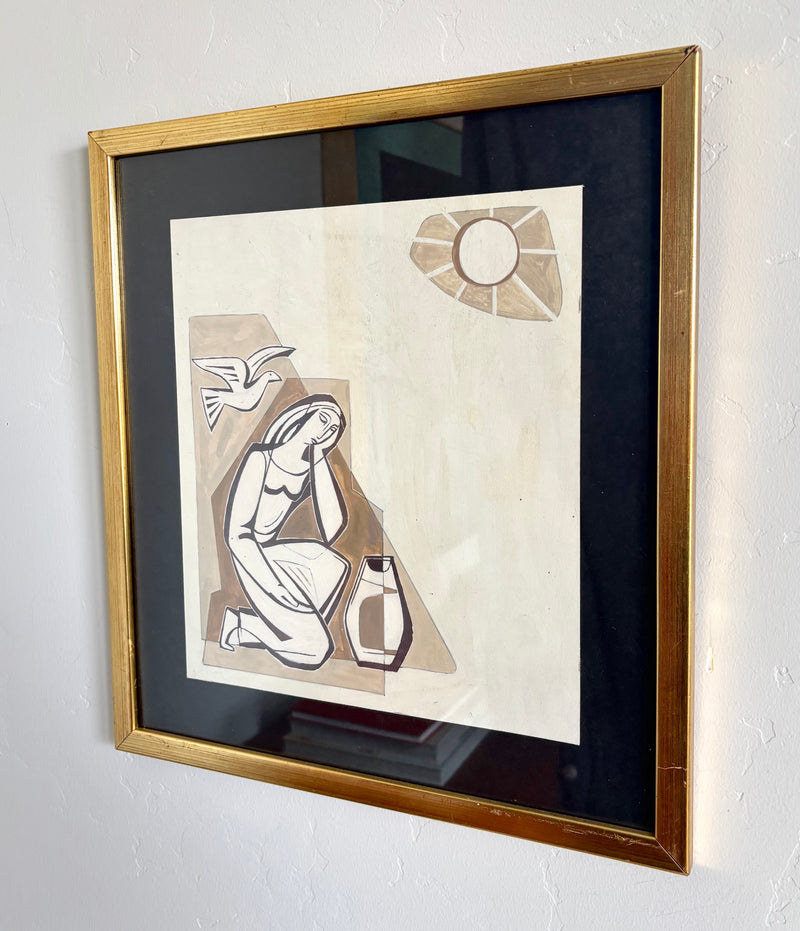 The woman and the dove 15.5" x 16.5"