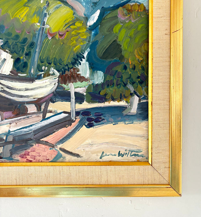 Abstract pastel boat 21" x 17.5"