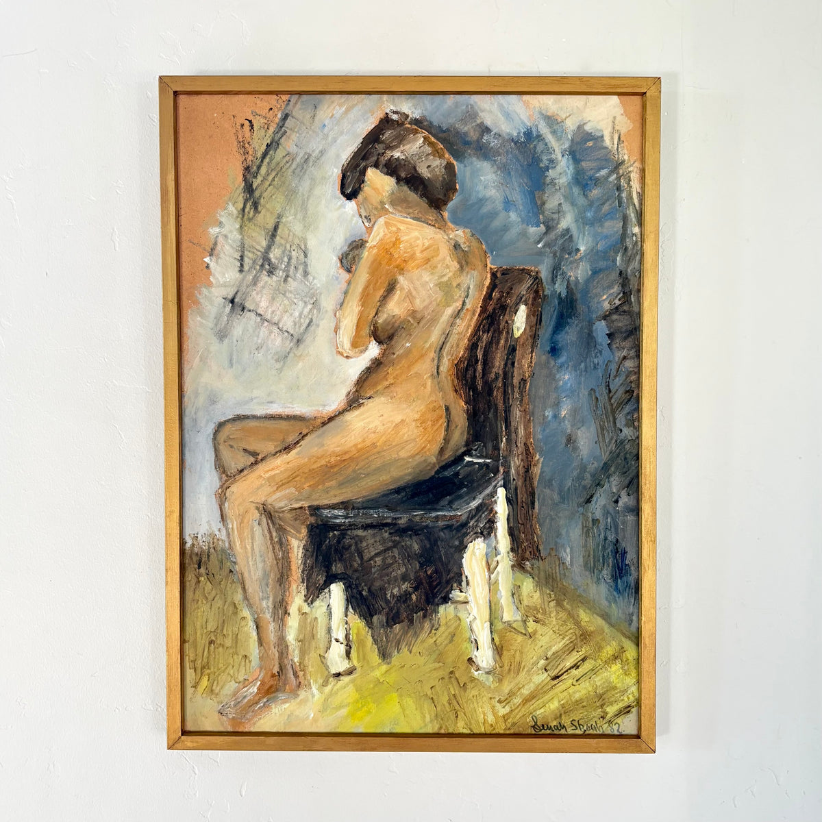 Sitting nude model 17” x 23.5”