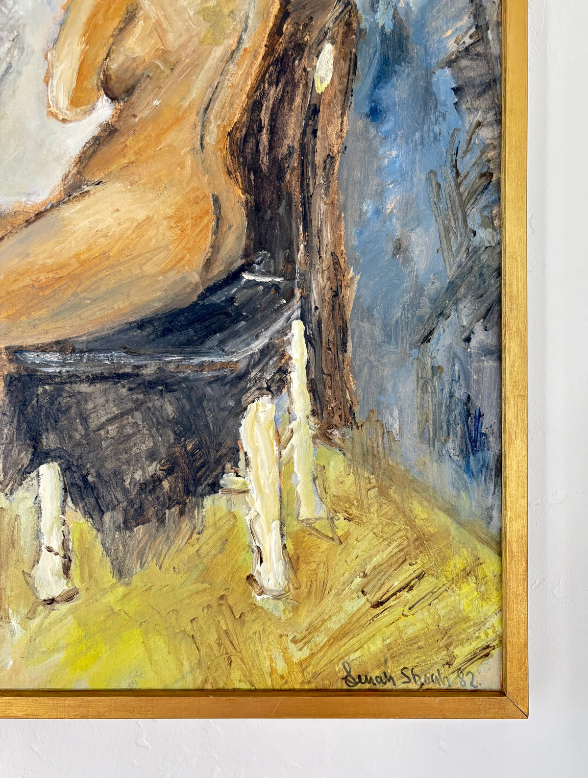 Sitting nude model 17” x 23.5”