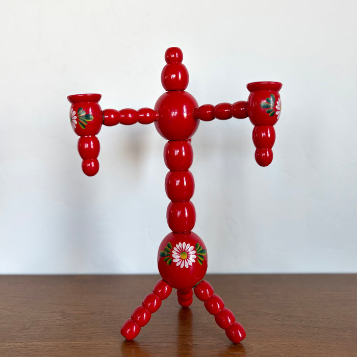 Swedish red ball candelabra