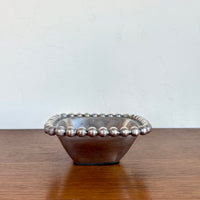 Beaded pewter dish