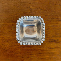 Beaded pewter dish
