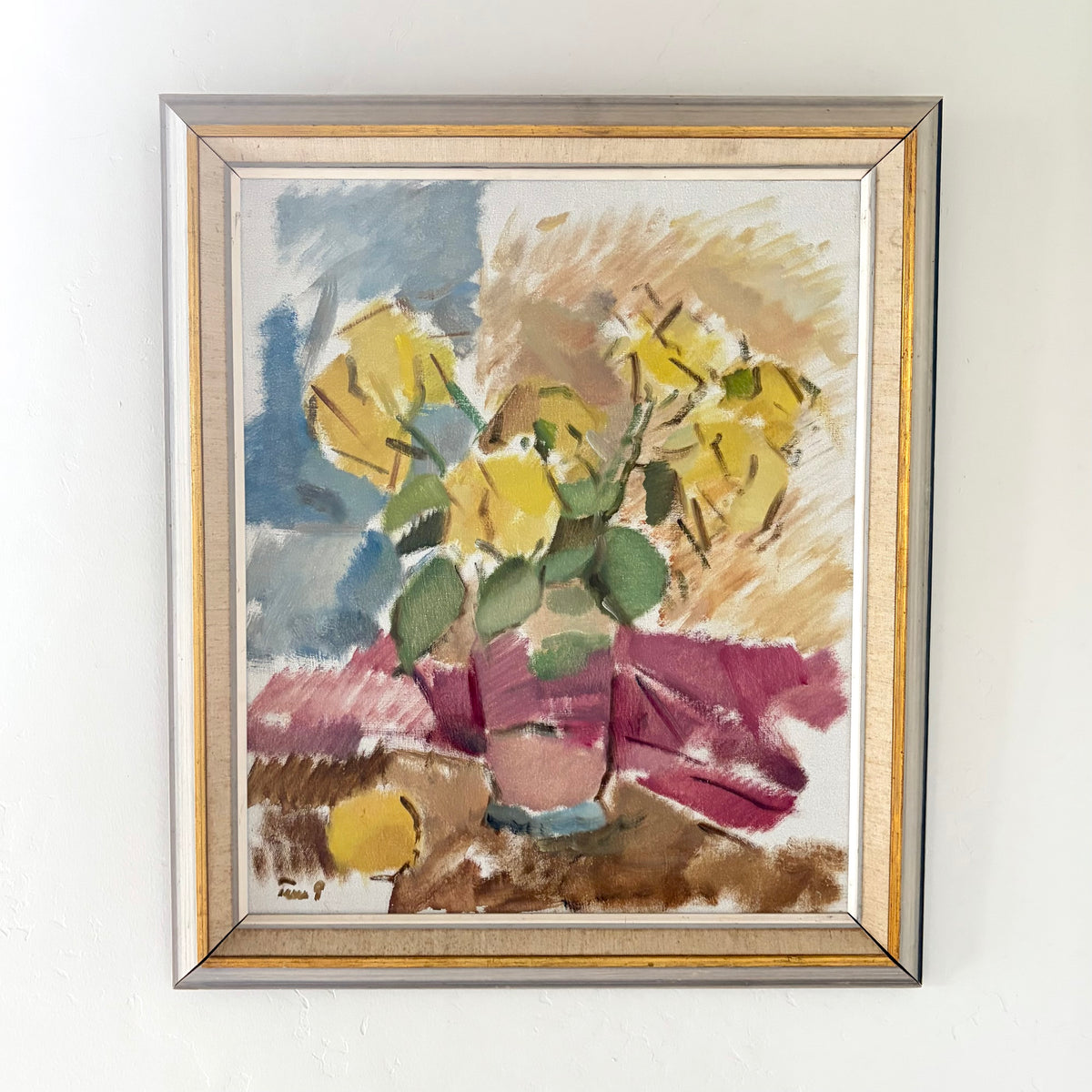 Impressionist yellow flowers 22.5” x 26”