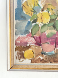 Impressionist yellow flowers 22.5” x 26”