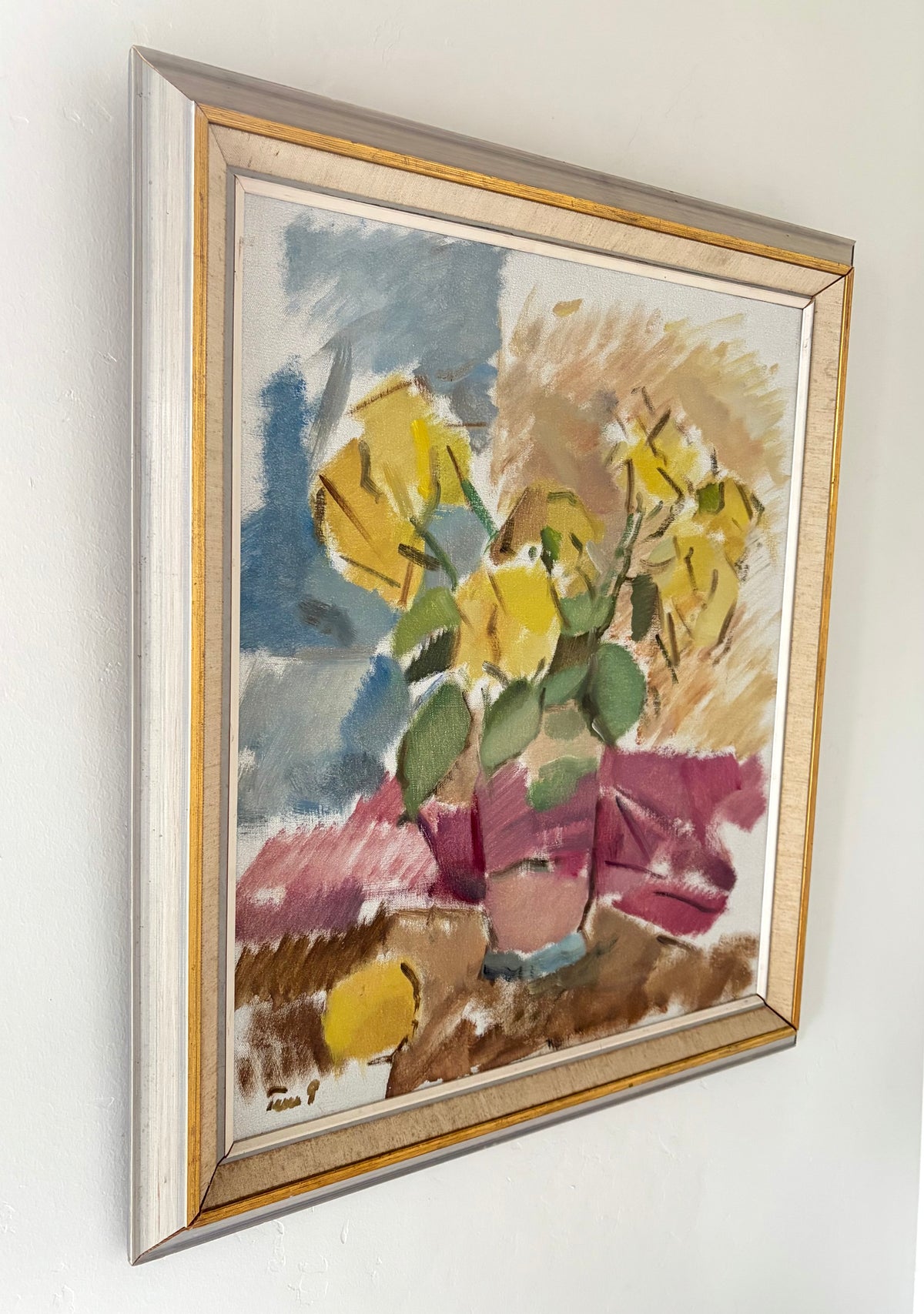 Impressionist yellow flowers 22.5” x 26”