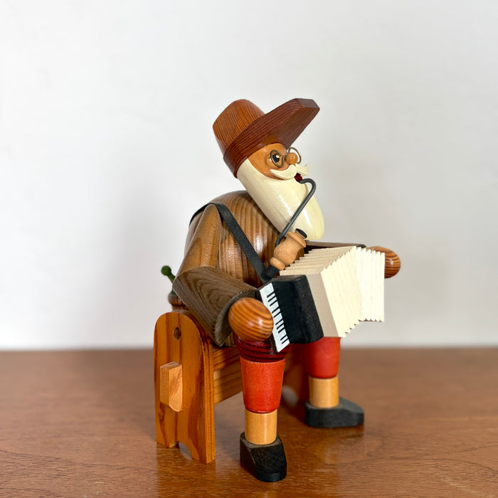 Accordion player smoker man