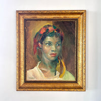 Red scarf red lipstick 21” x 24”