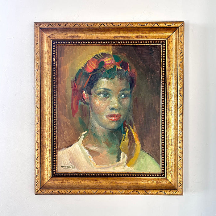 Red scarf red lipstick 21” x 24”