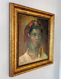 Red scarf red lipstick 21” x 24”