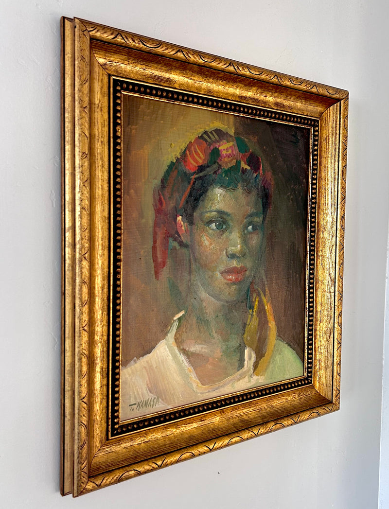 Red scarf red lipstick 21” x 24”