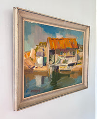 Expressionist boat house 23” x 19”