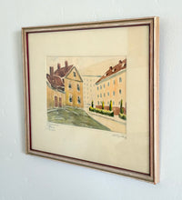 Swedish watercolor town 11” x 9”