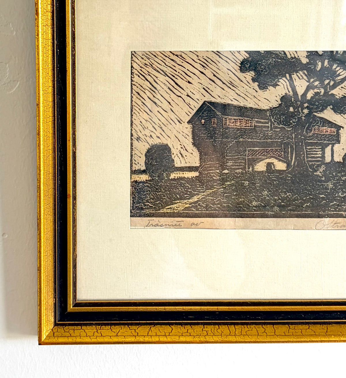 Linocut house 11” x 9.5”