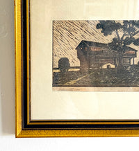 Linocut house 11” x 9.5”