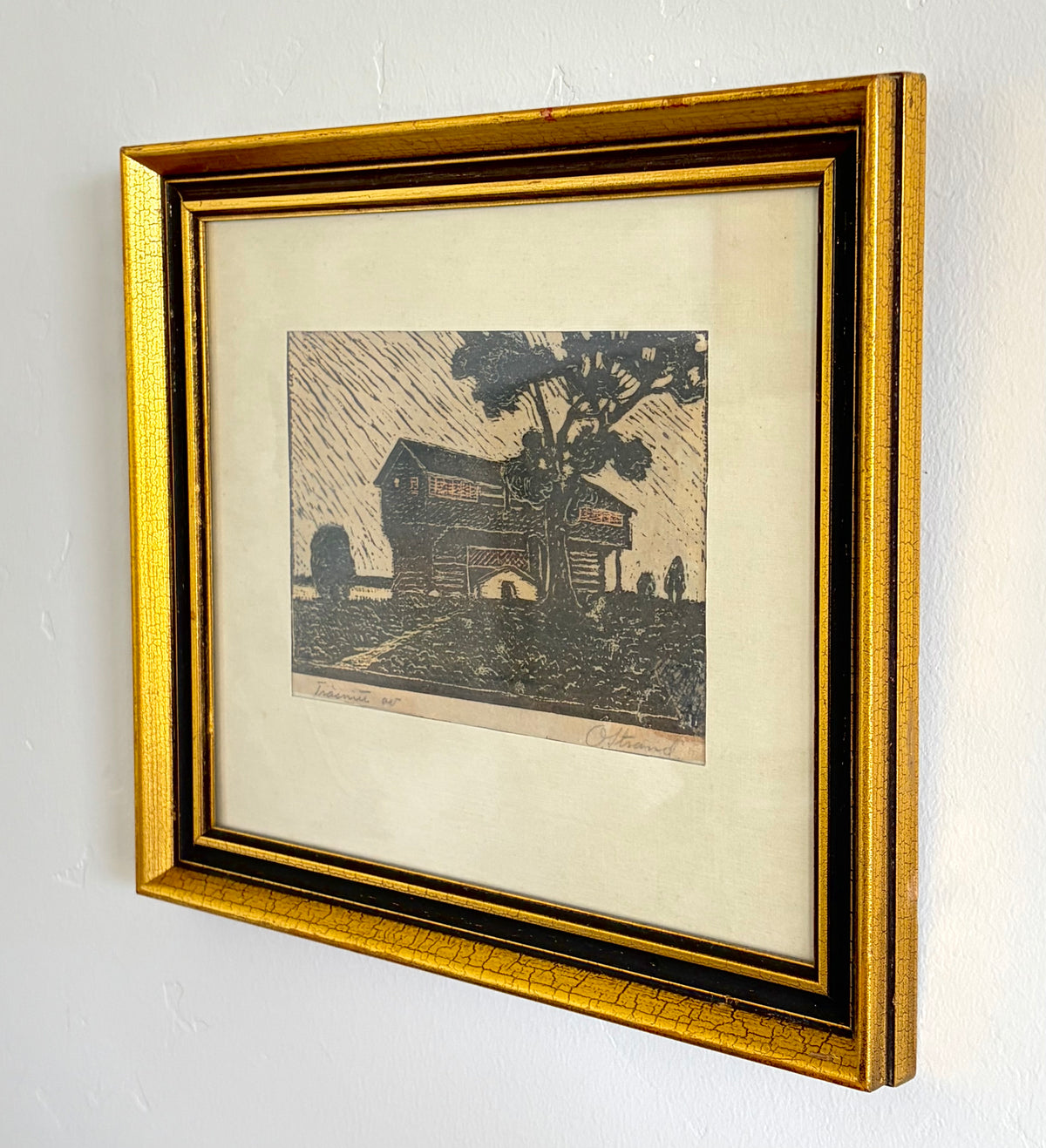 Linocut house 11” x 9.5”