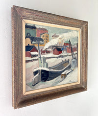 Scandinavian winter harbor 17.5” x 16.5”