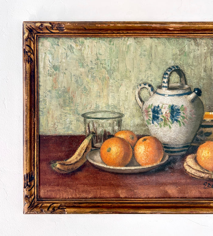 Provencal jug and fruit 18” x 15”