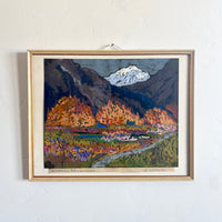 Colorful mountain scene 13.5" x 10.5"