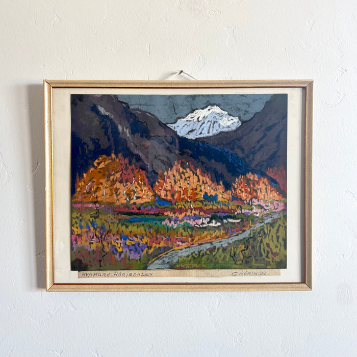 Colorful mountain scene 13.5" x 10.5"