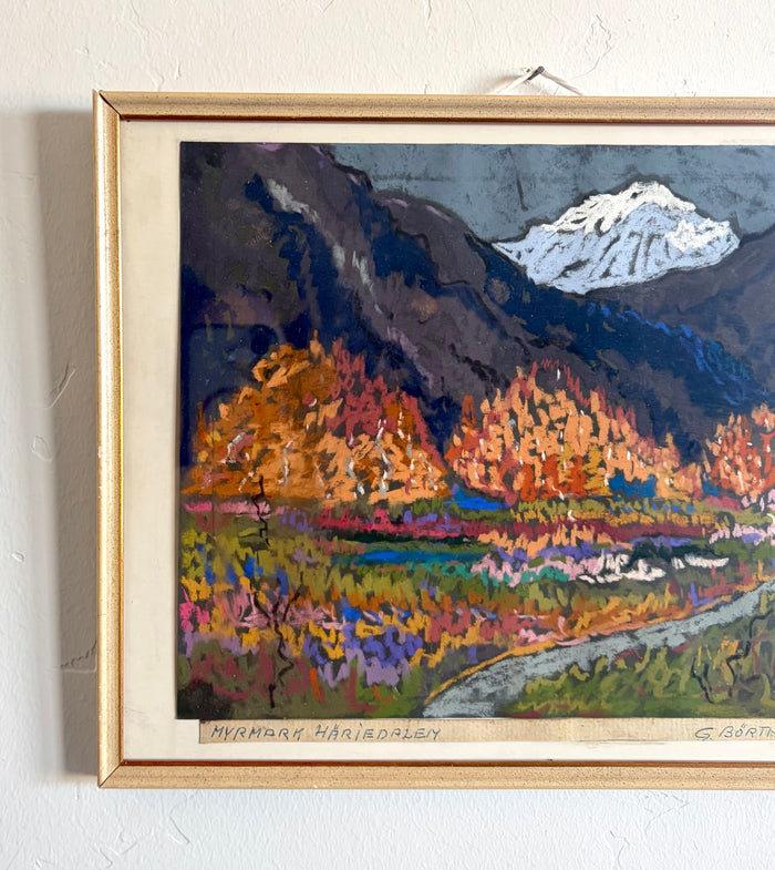 Colorful mountain scene 13.5" x 10.5"