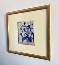 Cubist musician ink drawing 10" x 9.5"