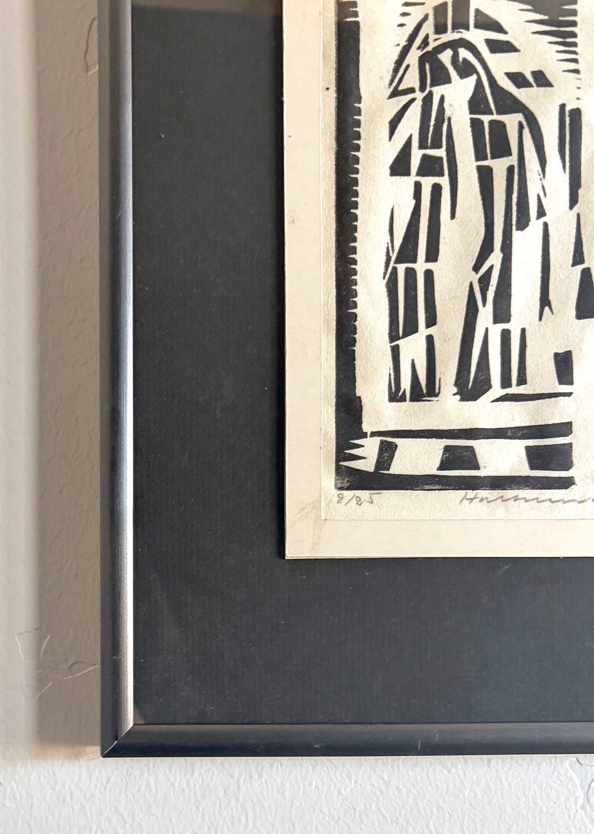 B & W linocut 8.5” x 12”