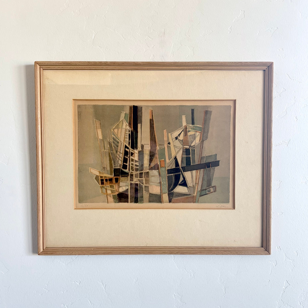 Abstract boat lithograph 18.5” x 15.5”