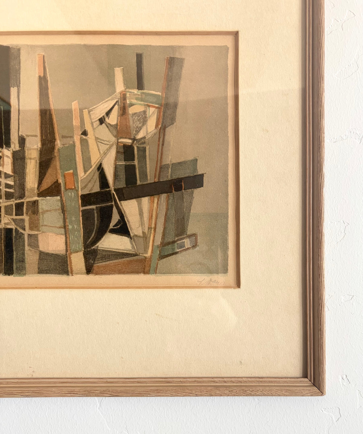 Abstract boat lithograph 18.5” x 15.5”