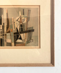 Abstract boat lithograph 18.5” x 15.5”