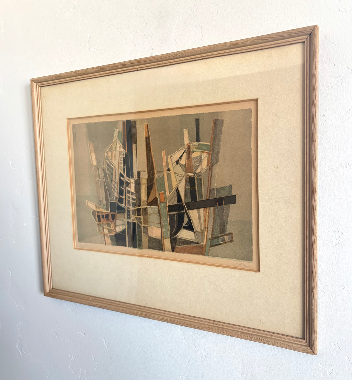 Abstract boat lithograph 18.5” x 15.5”