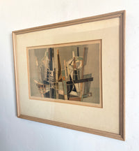 Abstract boat lithograph 18.5” x 15.5”