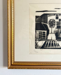 City linocut 17.5" x 13.5"