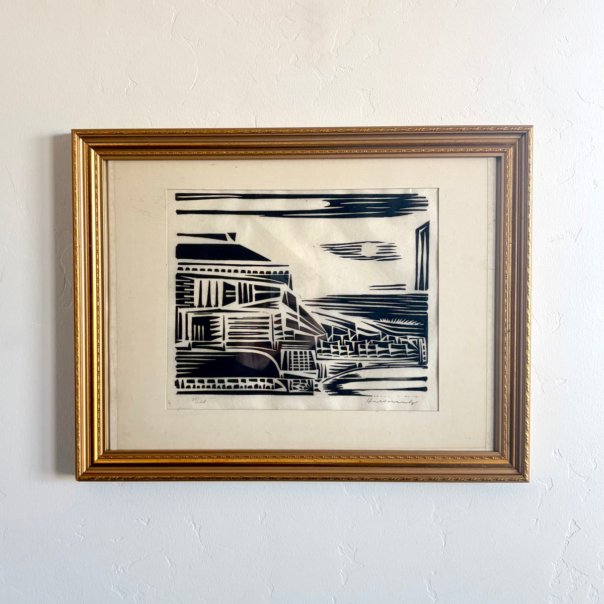 Neighborhood linocut 17.5" x 13.5"