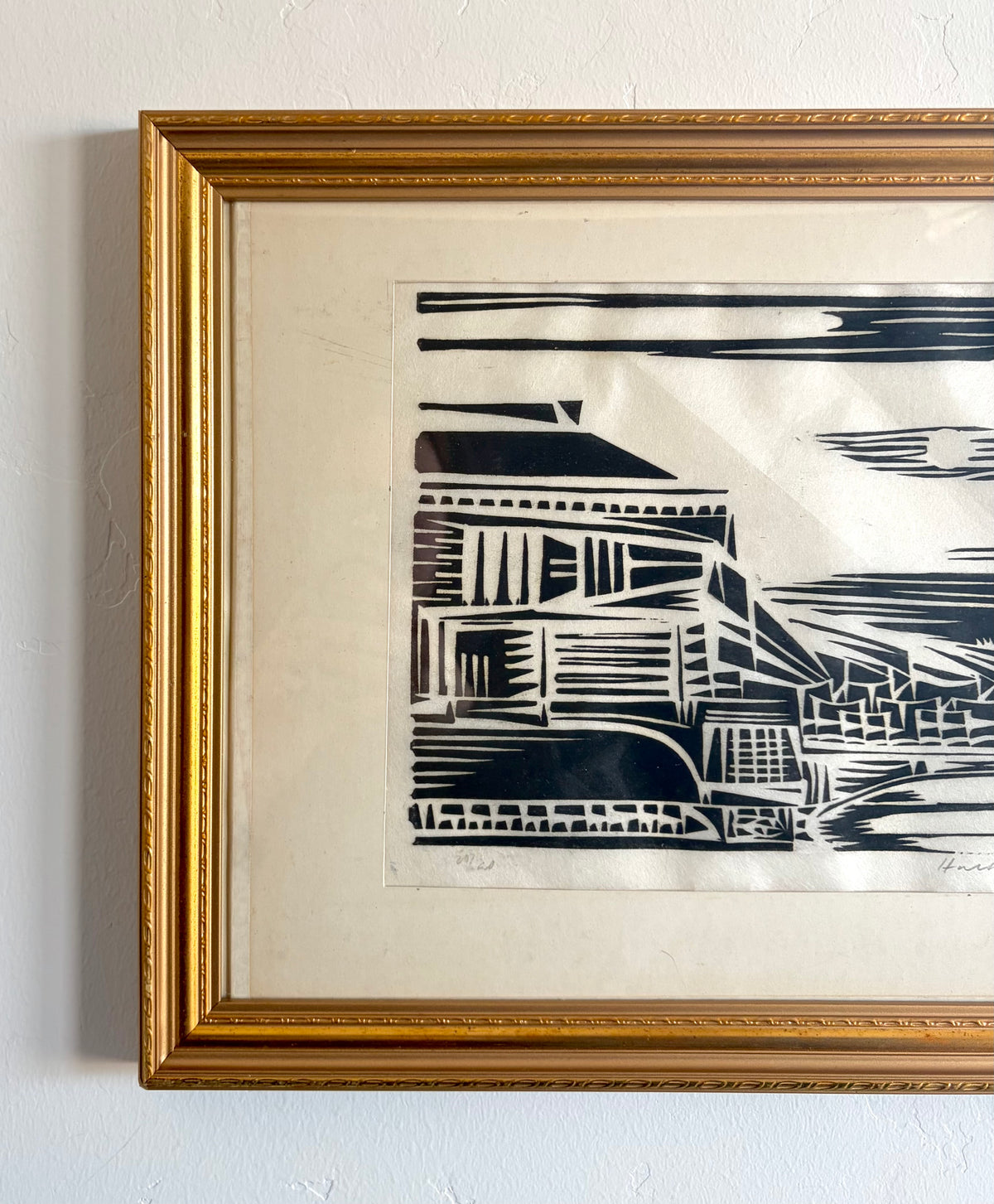 Neighborhood linocut 17.5" x 13.5"