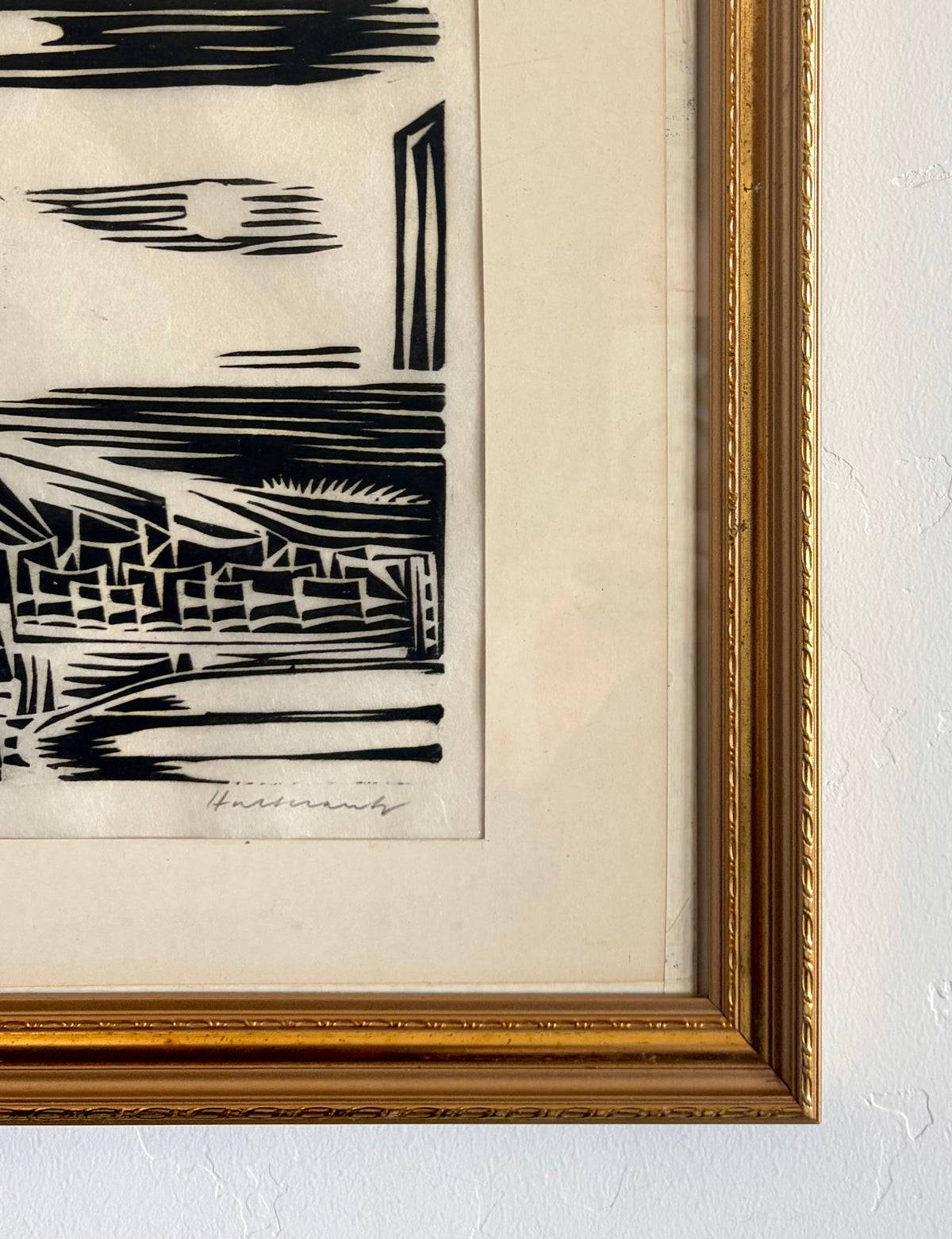 Neighborhood linocut 17.5" x 13.5"