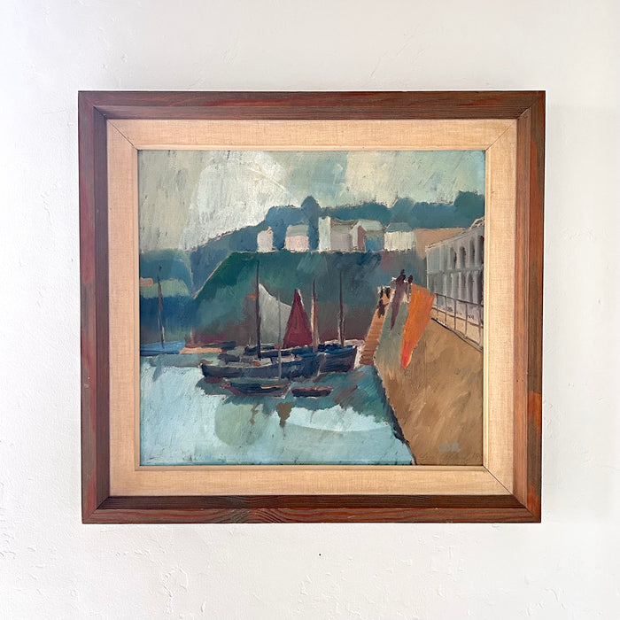 Sailboats at dusk 24” x 22.5"