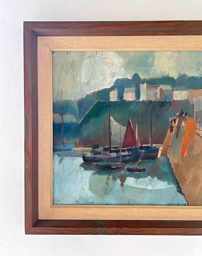 Sailboats at dusk 24” x 22.5"