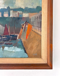 Sailboats at dusk 24” x 22.5"