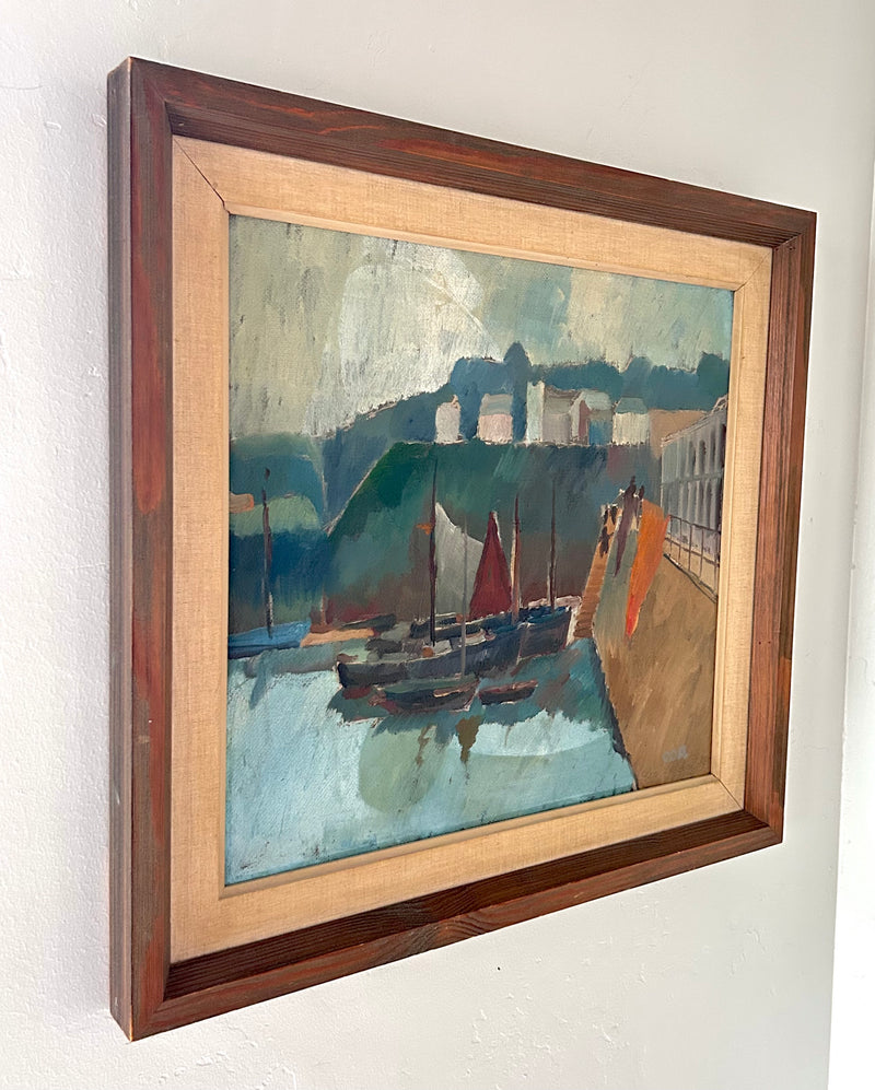 Sailboats at dusk 24” x 22.5"