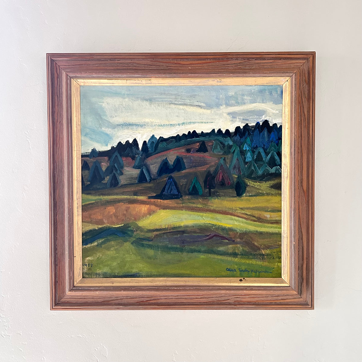 Geometric forest 24.5” x 24"